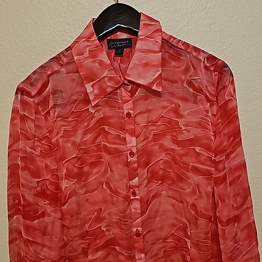 Classiques‎ entier sheer, gaze blouse size 12